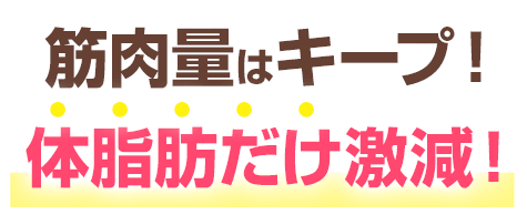 筋肉量はキープ！体脂肪だけ激減！